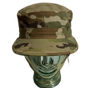US Army Multicam Camouflage Camo Military Hat OCP Patrol Cap Size 7 1/4 Green